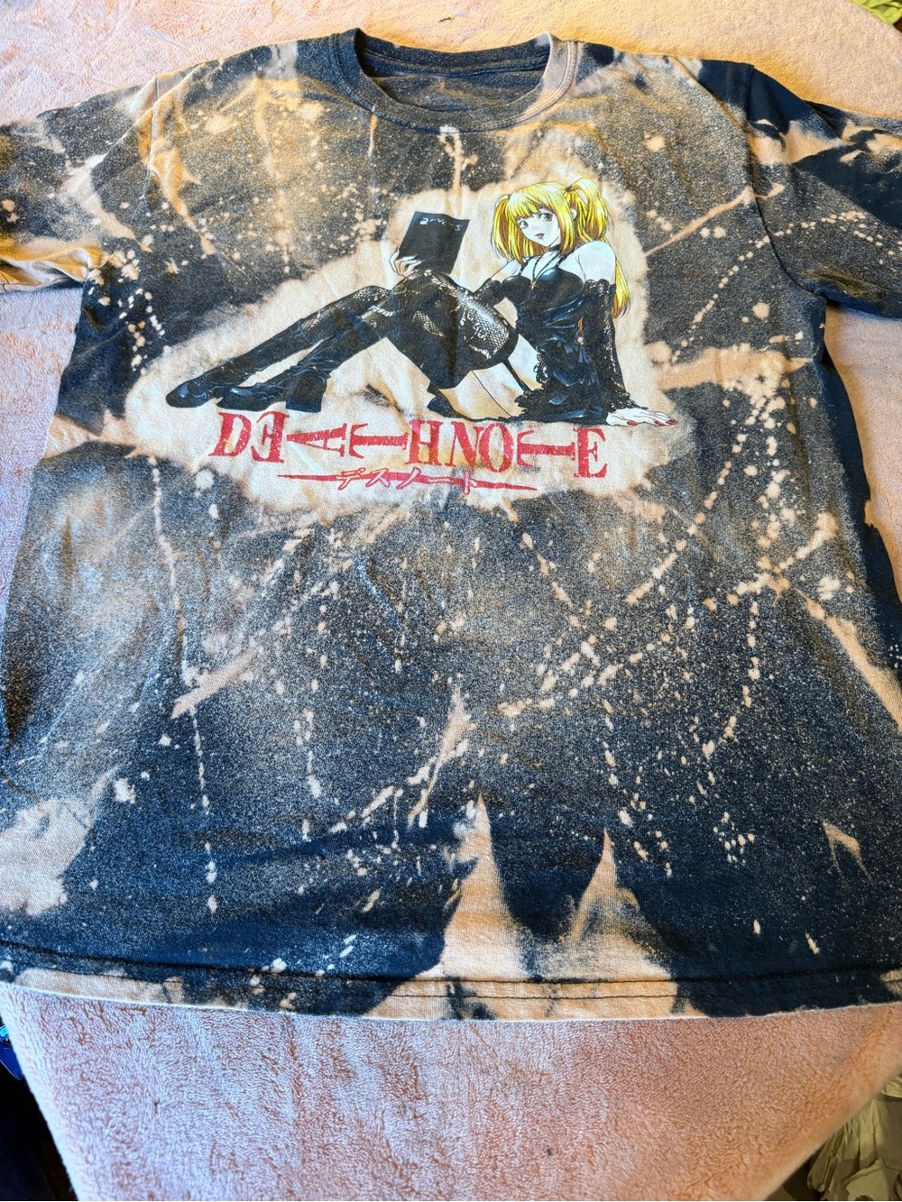 Daytrip Black and Cream Tie-Dye Death Note Graphic Tee